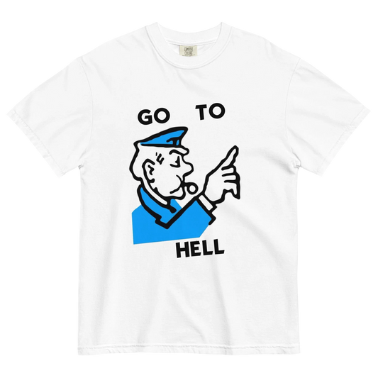 RICH NONSENSE SURREAL ART PREMIUM ORGANIC COTTON UNISEX TSHIRT GO TO HELL